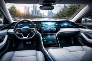 Futuristic electric vehicle interior design